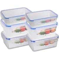 Excellent houseware Vershoudbakje - transparant - kunststof - set 6x - Luchtdicht afgesloten