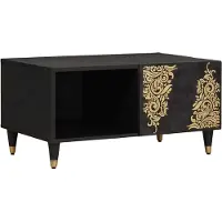 vidaXL Salontafel Zwart 80 x 50 x 40 cm Massief Mango Hout