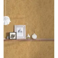 Profhome Exclusief luxe behang 349032-GU vliesbehang licht gestructureerd in spachtelputz look glimmend geel 7,035 m2