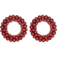 vidaXL Kerstbal Kransen 2 pcs Rood 33 x 33 x 7 cm Polystyreen