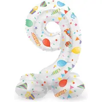 Folat - Staande folieballon Cijfer 9 Joyful Party - 41 cm