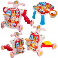 Coil Baby Loopwagen 4 in 1 met Licht & Geluid – Multifunctionele Activiteitentafel – Leer Lopen Walker – Educatief Speelgoed 12 Maanden+ - Roze