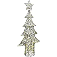 vidaXL Kerstboom 240 LED's Warmwit 180 cm Rattan