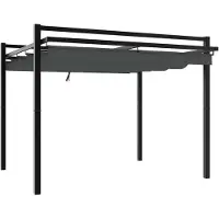 vidaXL Prieel met uittrekbaar dak 3x3 m aluminium antracietkleurig