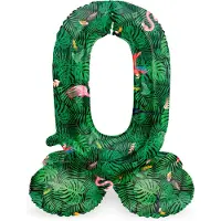 Folat - Staande folieballon Cijfer 0 Jungle Vibe - 41 cm