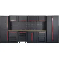 HBM expert modulair werkplaatssysteem, 17-delig, zwart rood