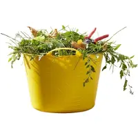 Excellent houseware Flexibele kuip / emmer - geel - 15 liter - kunststof - 35 x 28 cm - met handvatten