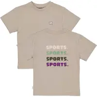 QPI T-shirt met backprint taupe Bruin Jongens Katoen Ronde hals Backprint - maat 92