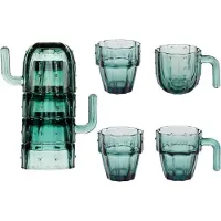Alpina Cactusvormige drinkglazen - stapelbaar - 240 ml - set van 4 - groen