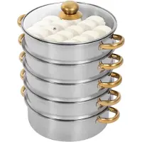 Mira Stoomkoker - Stoomkokers - Stoompan - Goud / Zilver - 42cmx 32cm x 30cm ; 2.7 kg
