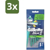 Gillette Blue II - Plus Slalom - Wegwerpscheermesjes - 5 Scheermesjes - Bulkverpakking - 3 stuks