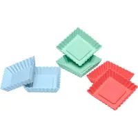 Lurch Flexiform 6 flanvormen - silicone - groen, blauw en rood - 8.4x8.4x1.9cm
