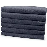 Eleganzzz Badstof Handdoek 100% Katoen 50x100cm - dark grey - Set van 6