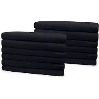 Eleganzzz Badstof Badlaken 100% Katoen 70x140cm - black - Set van 12