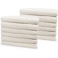 Eleganzzz Badstof Handdoek 100% Katoen 50x100cm - ivory - Set van 12