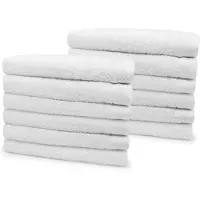 Eleganzzz Badstof Handdoek 100% Katoen 50x100cm - white - Set van 12