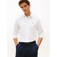 Tommy Hilfiger Flex Dobby Sf Shirt White Maat: L | Zakelijke Overhemden Outlet | Heren | Wit