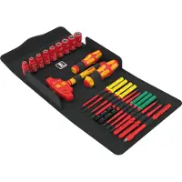 Wera Kraftform Kompakt VDE 24 Allrounder Set 1 Wisselklingset VDE Kruiskop Phillips, Kruiskop Pozidriv, Torx, Plat, Inbus, Binnen-vierkant (Robertson), Dop