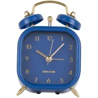Karlsson - Wekker Metallic Glam Vierkant - Donkerblauw