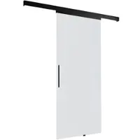 Inova compl. glazen schuifdeur 90x203-zwarte rail-volledig gesatineerd staafgreep-double softclose