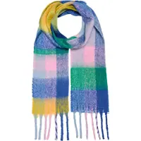 ONLY Sjaal 'ONLSigrid' donkerblauw / mosterd / spar / rosa