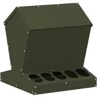 vidaXL Kippenvoerbak Olijf Groen 40 x 40 x 45 cm Koudgewalst Staal
