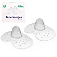 Qwali Organic Tepelhoedje voor borstvoeding - Maat L - BPA vrij - Tepel beschermer - Transparant - 2 stuks