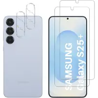 Phonillico Screenprotector geschikt voor Samsung Galaxy S25 Plus - 2 stuks Beschermglas van glas Transparante glazen schermbeschermfolie + 2 stuks Camera Protector
