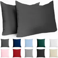 Dreamzie Kussensloop 40x60 Katoen Renforcé (set van 2) - Antraciet - Dichtgeweven met 57 draden/cm² - Kussensloop 40 x 60 - Oeko Tex Gecertificeerd -