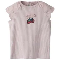 Name it BABY T-shirt roze broderie Meisjes Katoen Ronde hals Printopdruk - maat 68