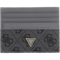 GUESS Leren kaarthouder Milano Card Holder Black / Antracite grijs