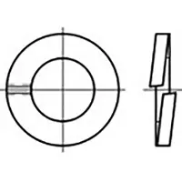 Toolcraft TO-6854040 Veerring Binnendiameter: 6 mm DIN 127 Verenstaal 1000 stuk(s)