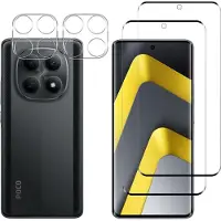 Phonillico Screenprotector geschikt voor Xiaomi Poco M8 5G - 2 stuks Beschermglas van glas Transparante glazen schermbeschermfolie + 2 stuks Camera Protector