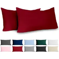 Dreamzie Kussensloop 40 x 80 cm Renforcé Katoen (set van 2) - Bordeauxrood - Dichtgeweven met 57 draden/cm² - Kussensloop 40 x 80 cm - Oeko-Tex Gecertificeerd -