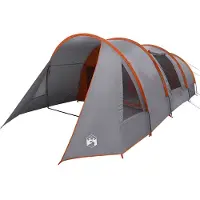 vidaXL Tunneltent voor 4 Personen Grijs en Oranje 778 x 356 x 210 cm