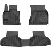 Frogum No.77 Automat / Vloermat - 3D Pasvorm - Geschikt voor BMW X6 (F16) 2014-2019 - TPE Rubber - 3-delig - Hoge Rand 4cm - Zwart