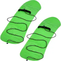 KOTARBAU 2 stuks Speelgoed Snowboard, Kunststof, 68x20 cm, Groen, Sneeuw Slee, Plastic Glijder Sneeuw, zonder Binding, met Touw, Sneeuwglijder, Slee