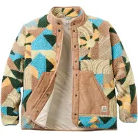 Passenger - Merken - Clover Recycled Sherpa Fleece W Sun Patch Simply Taupe voor Dames van Wol - Maat S - Bruin