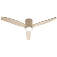 LUCANDE LED plafondventilator Sorin, beige, DC, stil, IP44 Sorin, crème / amber, Woon-/ Eetkamer, metaal, Modern