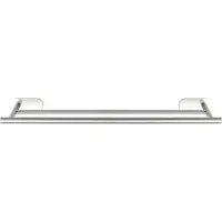 Wenko Turbo-Loc Dubbele Handdoekhouder Orea Duo RVS mat 60cm breed - Handdoekrek - Bevestigen zonder boren - Zelfklevend - 10 jaar garantie