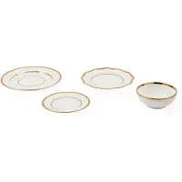 Pols Potten Serviesset Golden Finds White (Set van 4)