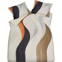 Vandyck Dekbedovertrek Curva Cream Tan Satijn-240 x 200 / 220 cm | Lits-Jumeaux