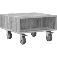 vidaXL Bijzettafel met wielen Grijs Sonoma 50,5 x 50 x 30 cm