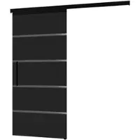 Inova complete glazen schuifdeur 90x203 - antraciet strips - staafgreep- doubele softclose