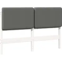 vidaXL Gestoffeerd hoofdbord met hoofdeinde Wit en Lichtgrijs 135 cm