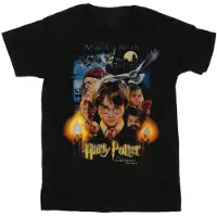 Harry Potter Meisjes The Sorcerer's Stone Poster Katoenen T-Shirt (Zwart)