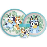 Moose Serviesset - Beker 260 ml - Diepe kom - Plat bord - 3 stuks - Tropical - Antislip eetset - Voor verjaardagen en feestjes - Voor kinderen