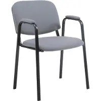 CLP Ken Pro - Stapelstoel - armleuningen - zwart - 150 kg - Stof/grijs