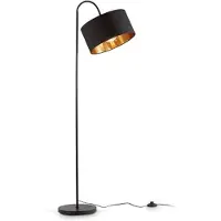 Mira Booglamp - Woonkamer Booglamp - Eetkamer Booglamp - 180x108 - Stoffen Lampenkap - Zwart - 25cm x 52cm x 145cm