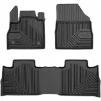 Frogum No.77 Automat / Vloermat - 3D Pasvorm - Geschikt voor Renault Espace V 2014-2022 - TPE Rubber - 3-delig - Hoge Rand 4cm - Zwart